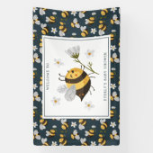 Daisy Flower Bumblebee Bee Baby shower Spandoek (Verticaal)