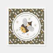 Daisy Flower Bumblebee Bee Green Baby shower Servet (Voorkant)