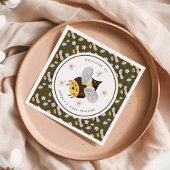 Daisy Flower Bumblebee Bee Green Baby shower Servet