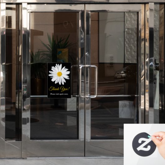  Daisy Flower Business Window Cling Raamsticker (Kantoordeur)