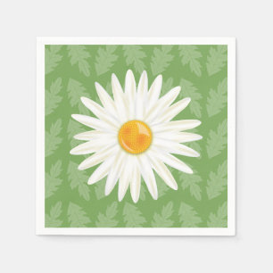 Daisy Flower Cartoon Illustration on Green Servet