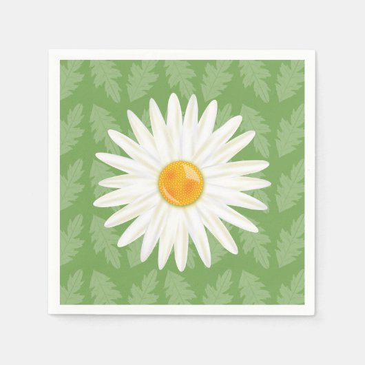 Daisy Flower Cartoon Illustration on Green Servet (Voorkant)