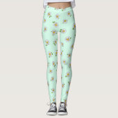 Daisy Flower Cute Floral Pastel Pattern Leggings (Voorkant)