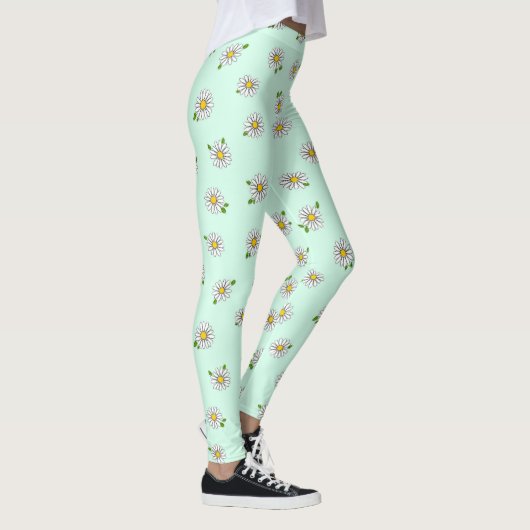 Daisy Flower Cute Floral Pastel Pattern Leggings (Rechts)