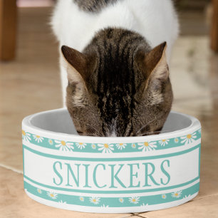 Daisy Flower Cute Persoonlijke naam Voerbakje