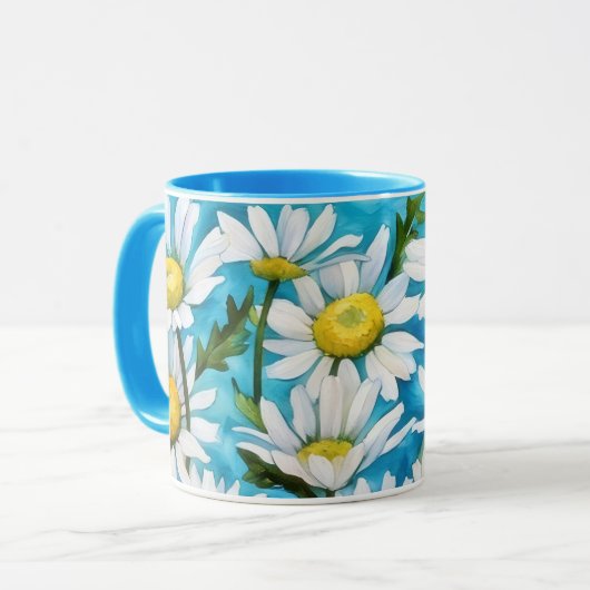 Daisy Flower Daisies Floral Art Coffee Tea Mok (Voorkant links)