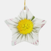 Daisy Flower Dble-Sided Star-Ornament Keramisch Ornament (Voorkant)