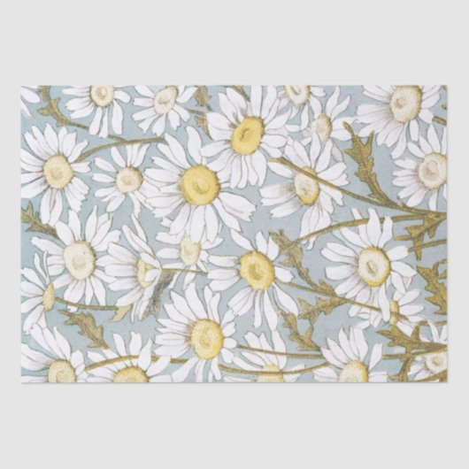 Daisy Flower  Decoupage Blauw Tissuepapier (Voorkant)