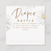 Daisy Flower Diaper Raffle Baby shower Tickets Informatiekaartje (Voorkant)