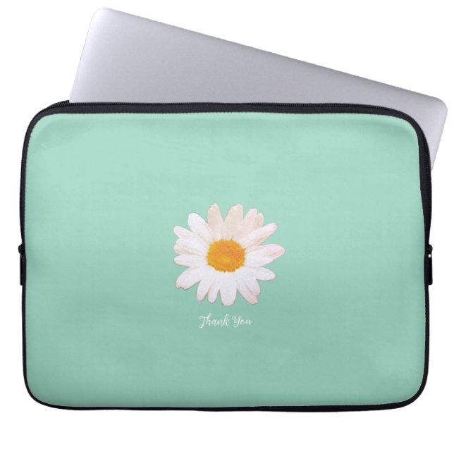 Daisy Flower Dream – Summer Botanical Thank You Laptop Sleeve (Voorkant)