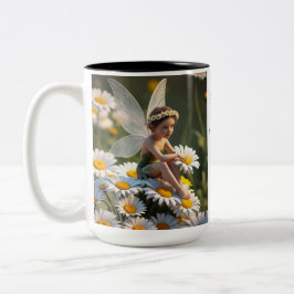 Daisy Flower Fairy Tweekleurige Koffiemok