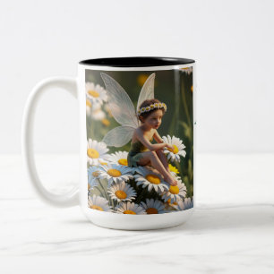 Daisy Flower Fairy Tweekleurige Koffiemok