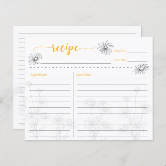 Daisy Flower Field Recipcard (Voorkant / Achterkant)