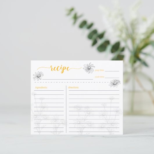 Daisy Flower Field Recipcard (Staand voorkant)