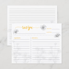 Daisy Flower Field Recipcard