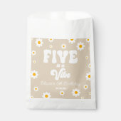 Daisy Flower Five is een vibe 5e verjaardagsfeestj Bedankzakje (Voorkant)
