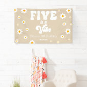 Daisy Flower Five is een vibe 5e verjaardagsfeestj Spandoek (Insitu)