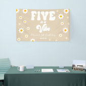 Daisy Flower Five is een vibe 5e verjaardagsfeestj Spandoek (Beurs)