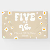 Daisy Flower Five is een vibe 5e verjaardagsfeestj Spandoek (Horizontaal)