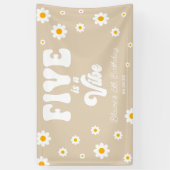 Daisy Flower Five is een vibe 5e verjaardagsfeestj Spandoek (Verticaal)