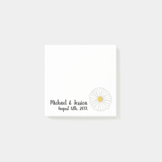 Daisy Flower Floral Vrijgezellenfeest Wedding Favo Post-it® Notes (Voorkant)
