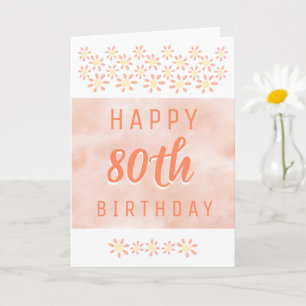 Daisy Flower Floral Waterverf 80th Birthday Kaart
