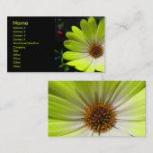 Daisy Flower Fluorescent Yellow Visitekaartje (Voorkant / Achterkant)