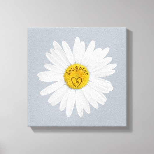 Daisy Flower for Daughter Art past achtergrond aan Canvas Afdruk (Voorkant)