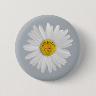 Daisy Flower for Daughter Art past achtergrond aan Ronde Button 5,7 Cm