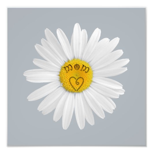 Daisy Flower for Mom Art Achtergrond aanpassen Foto Afdruk (Voorkant)