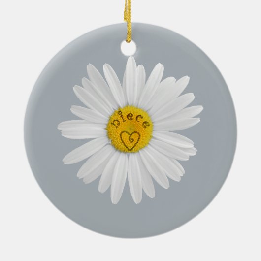 Daisy Flower for niece Art Customize Background Keramisch Ornament (Achterkant)