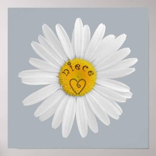 Daisy Flower for niece Art Customize Background Poster (Voorkant)