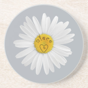 Daisy Flower for niece Art Customize Background Zandsteen Onderzetter