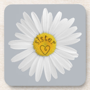 Daisy Flower for Sister Art past achtergrond aan Bier Onderzetter