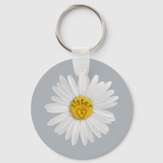 Daisy Flower for Sister Art past achtergrond aan Sleutelhanger (Voorkant)