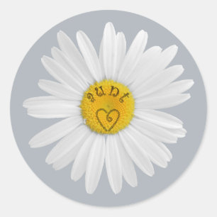 Daisy Flower for tante Art past achtergrond aan Ronde Sticker