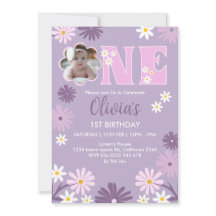 Daisy Flower Foto Een Meisje 1e Verjaardag