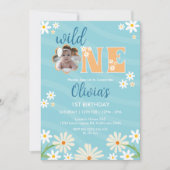 Daisy Flower Foto Een Meisje Daisy 1e Verjaardag Kaart (Voorkant)