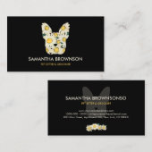 Daisy Flower French Bulldog | Cute Pet-Themed Visitekaartje (Voorkant / Achterkant)