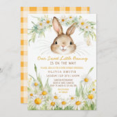 Daisy Flower Garden Bunny Rabbit Baby shower Kaart (Voorkant / Achterkant)