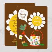 Daisy Flower Garden Girl Birthday Kaart (Voorkant / Achterkant)
