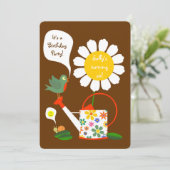 Daisy Flower Garden Girl Birthday Kaart (Staand voorkant)