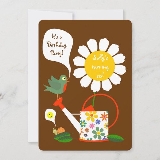 Daisy Flower Garden Girl Birthday Kaart (Voorkant)