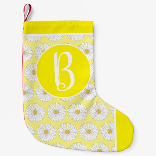 Daisy Flower Garden Party Floral Print Daisies Kleine Kerstsok (Voorkant)