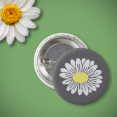 Daisy Flower Grey Button