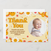 Daisy Flower Groovy Birthday Dank je wel Kaart (Voorkant / Achterkant)