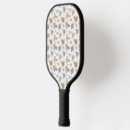 Daisy Flower Hand getrokken Rode Polka Dot Design Pickleball Paddle (Links)
