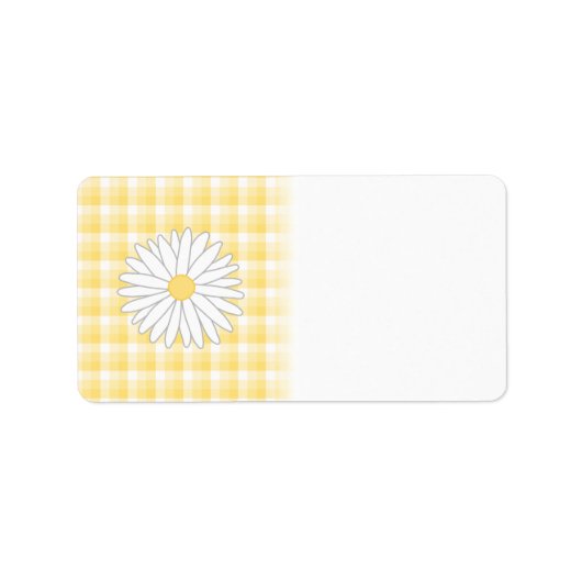 Daisy Flower in Yellow and White. Etiket (Voorkant)