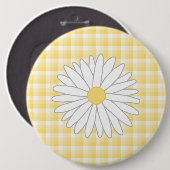 Daisy Flower in Yellow and White. Ronde Button 6,0 Cm (Voorkant /achterkant)