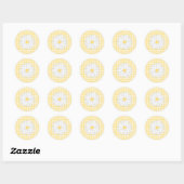Daisy Flower in Yellow and White. Ronde Sticker (Vel)